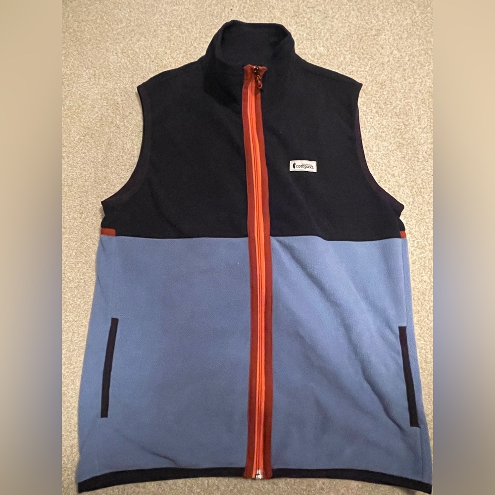 Cotopaxi Black and Blue Fleece Vest